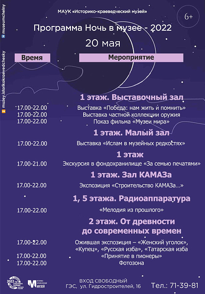 В Набережных Челнах будет организована акция «Ночь в музее»