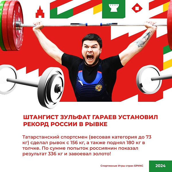 Чаллы спортчысы авыр атлетика буенча БРИКС илләре уеннарынды җиңү яулады
