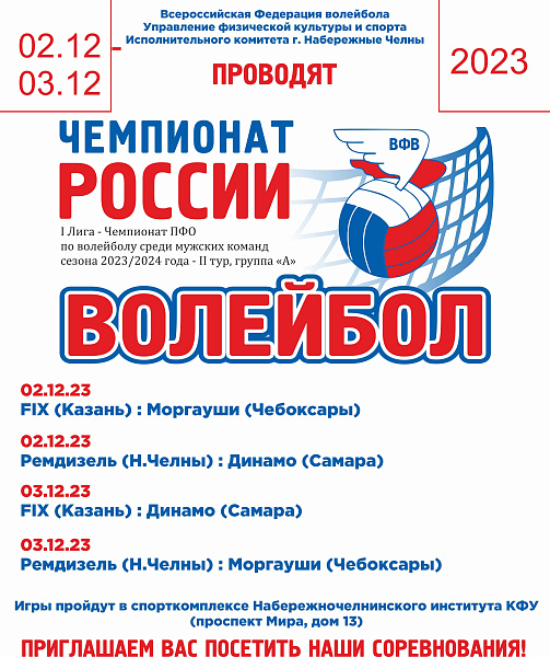 Челны принимают Чемпионат России по волейболу